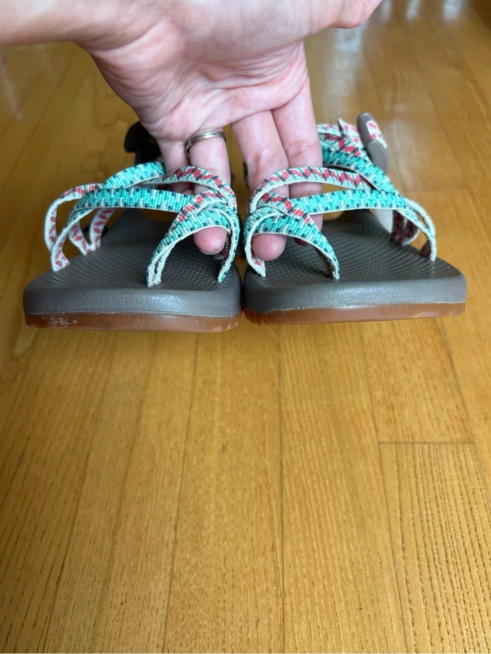 Chaco ZX/2 Classic Sandals Dolman Pine Taupe Red Green Womens Sz 8 Hiking Arch